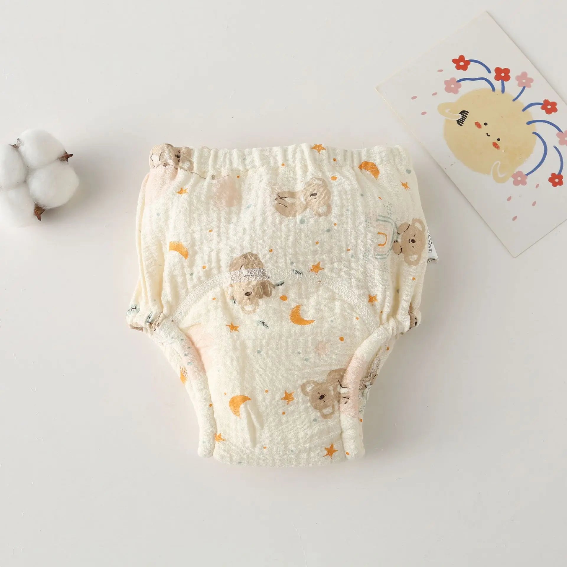 Korean Style Cotton Baby Waterproof Training Pants New Baby Diaper Infant Washable Shorts Nappy Panties Nappy Changing Underwear