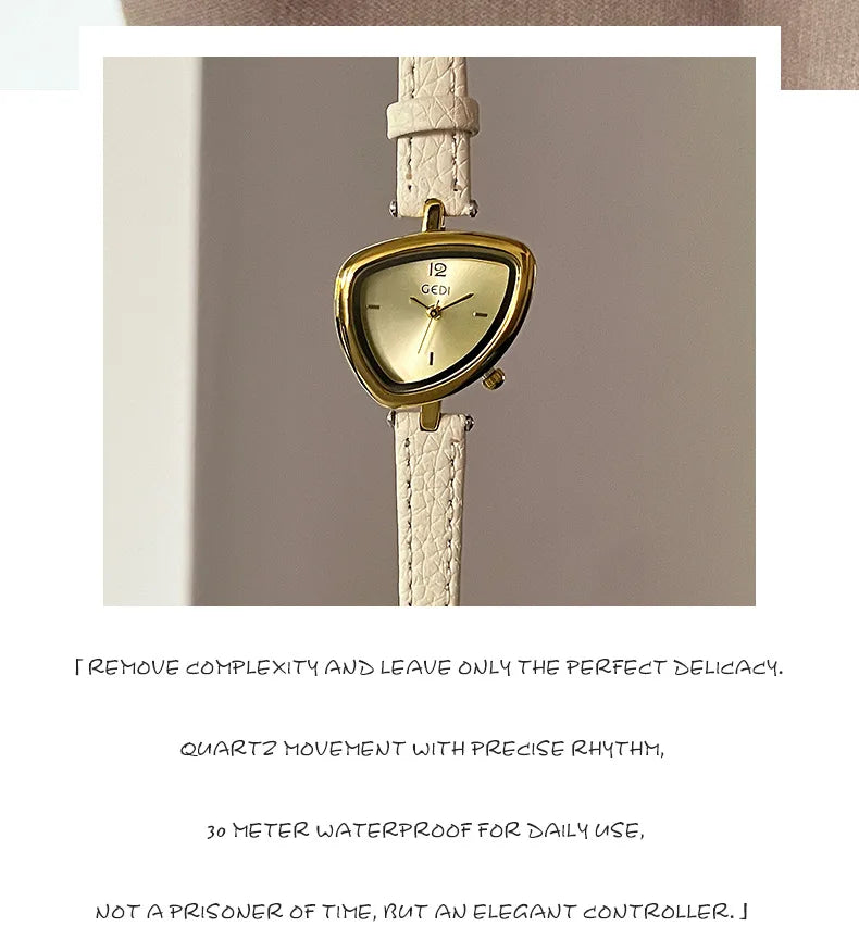 Luxury Design: Unusual Watch with Triangular Fashion and Sophisticated Style Fashionable Quartz Stainless Steel Watch Gift