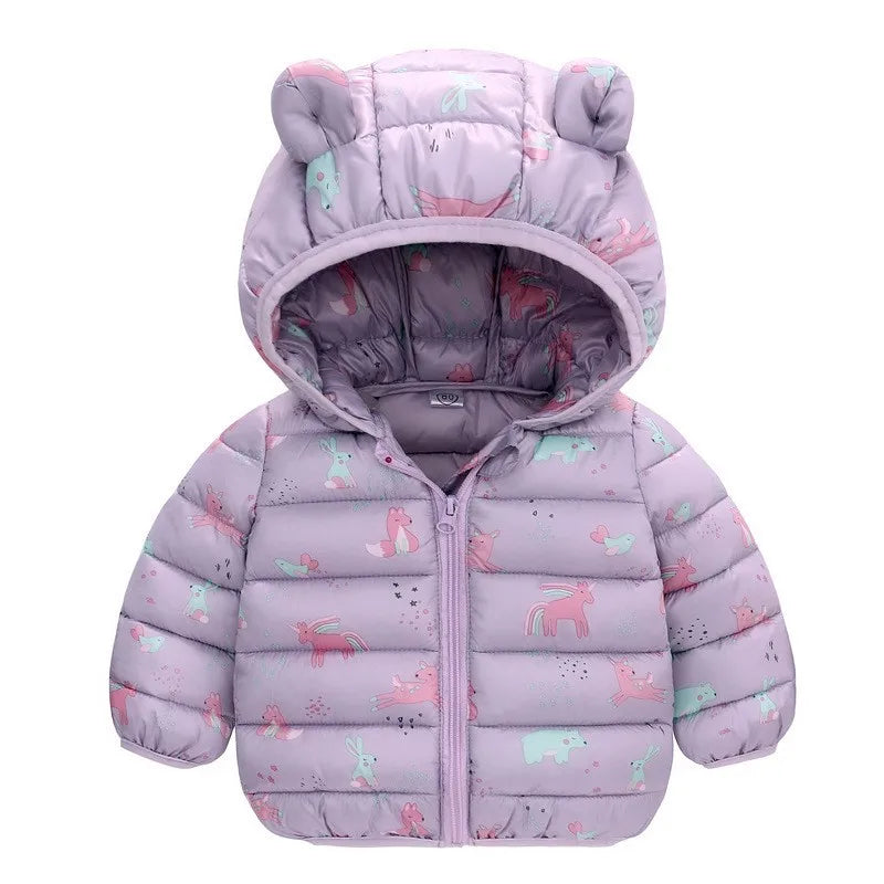 Kids Dinosaur Hooded Winter Jacket