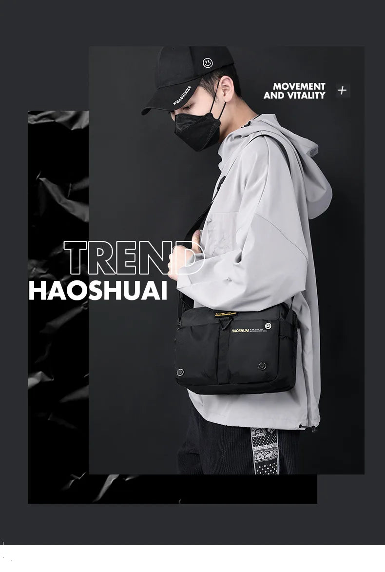 2025 New Men Messenger Bag Waterproof Nylon Small Satchel Shoulder bag Casual Travel Crossbody bags For Male Belt Handbag Man 가방