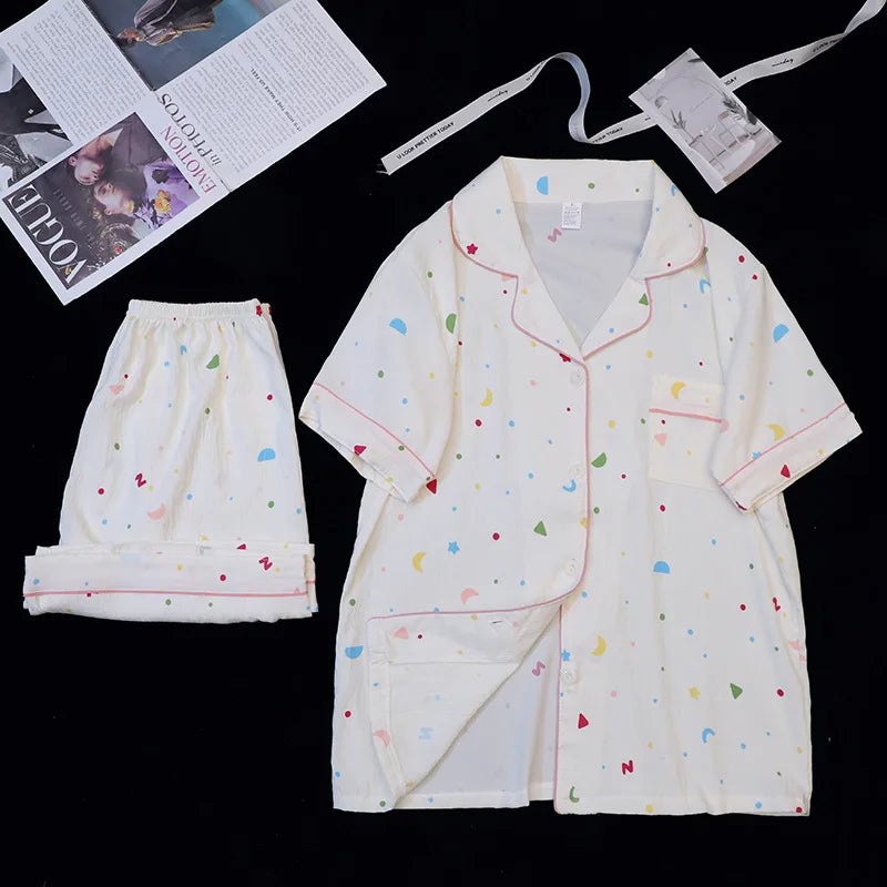 2Two-piece pajama set for women, summer short-sleeved shorts2026New sweet home wear two-piece set, lightweight style