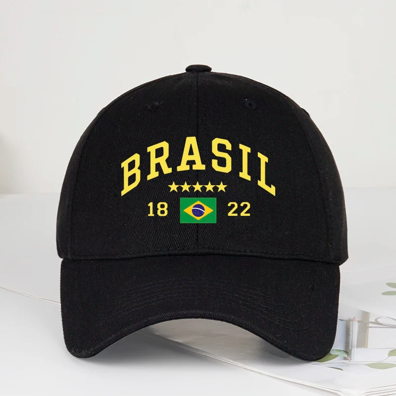 Brazil Flag Five-Star Soft-Top Baseball Cap Stylish Athletic Look Perfect for Daily Match Viewing and Outdoor Sports Great Gift