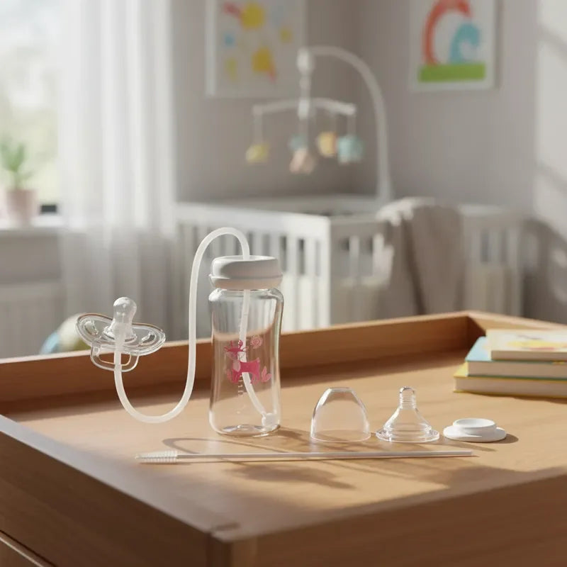 3-in-1 Hands-Free 300ML Wide-neck Baby Bottle,Milk Storage Bottle,Pacifier,Multi-Function Anti-Drop Gravity Ball Feeding Bottle