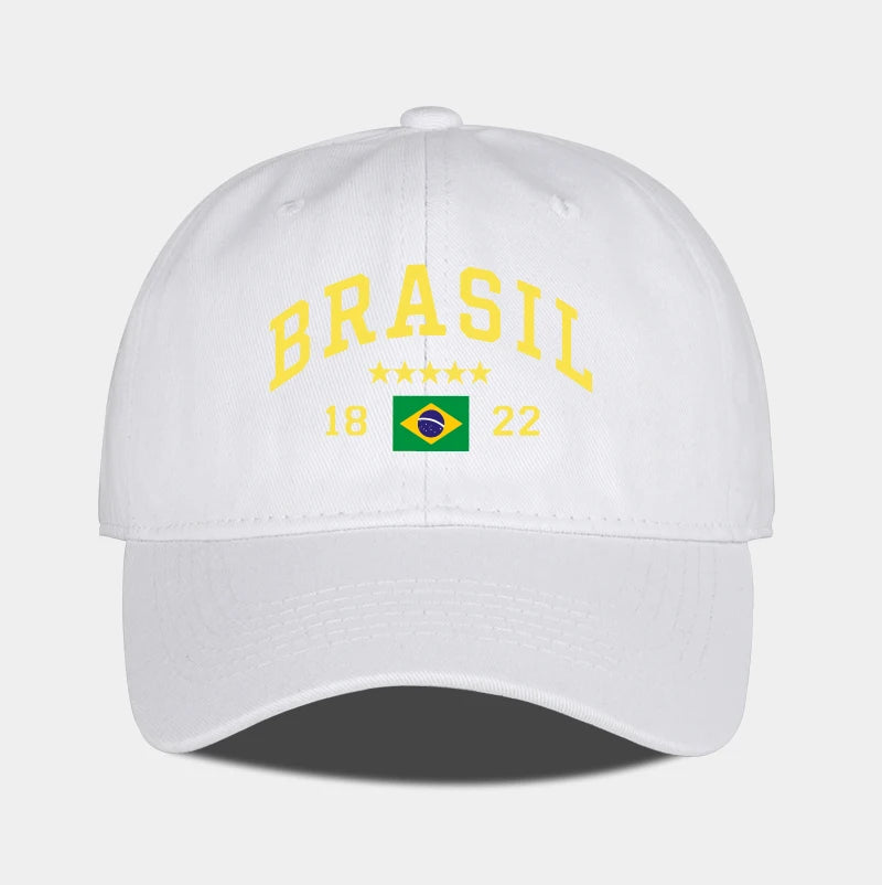 Brazil Flag Five-Star Soft-Top Baseball Cap Stylish Athletic Look Perfect for Daily Match Viewing and Outdoor Sports Great Gift