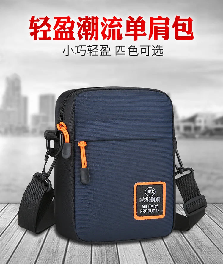 Men's Business Shoulder Bag Casual Man's Messenger Bag Durable Male Handbag Waterproof Oxford Cloth Bag Mini Mobile Phone Bags
