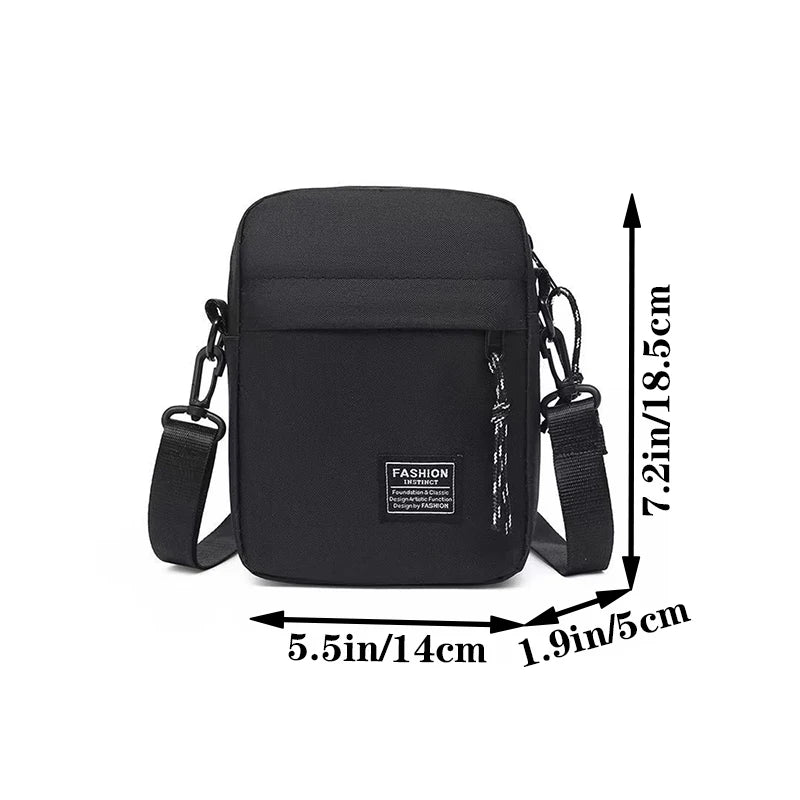 Stylish Casual Crossbody Bag for Men, Minimalist Nylon Shoulder Purse with Front Pocket, Ideal for Daily Commute