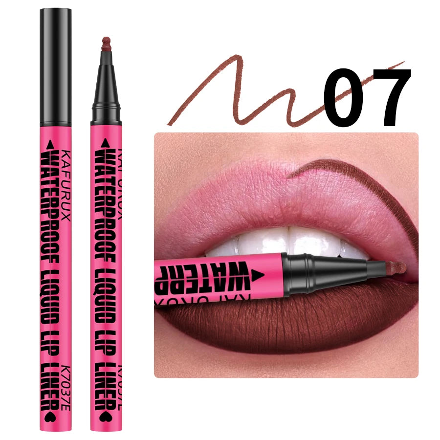Lip Liner Waterproof, Sweatproof, Matte Multi-color Correcting Liquid Lipstick Pen Sexy Red Brown Lip Makeup for Women Gifts