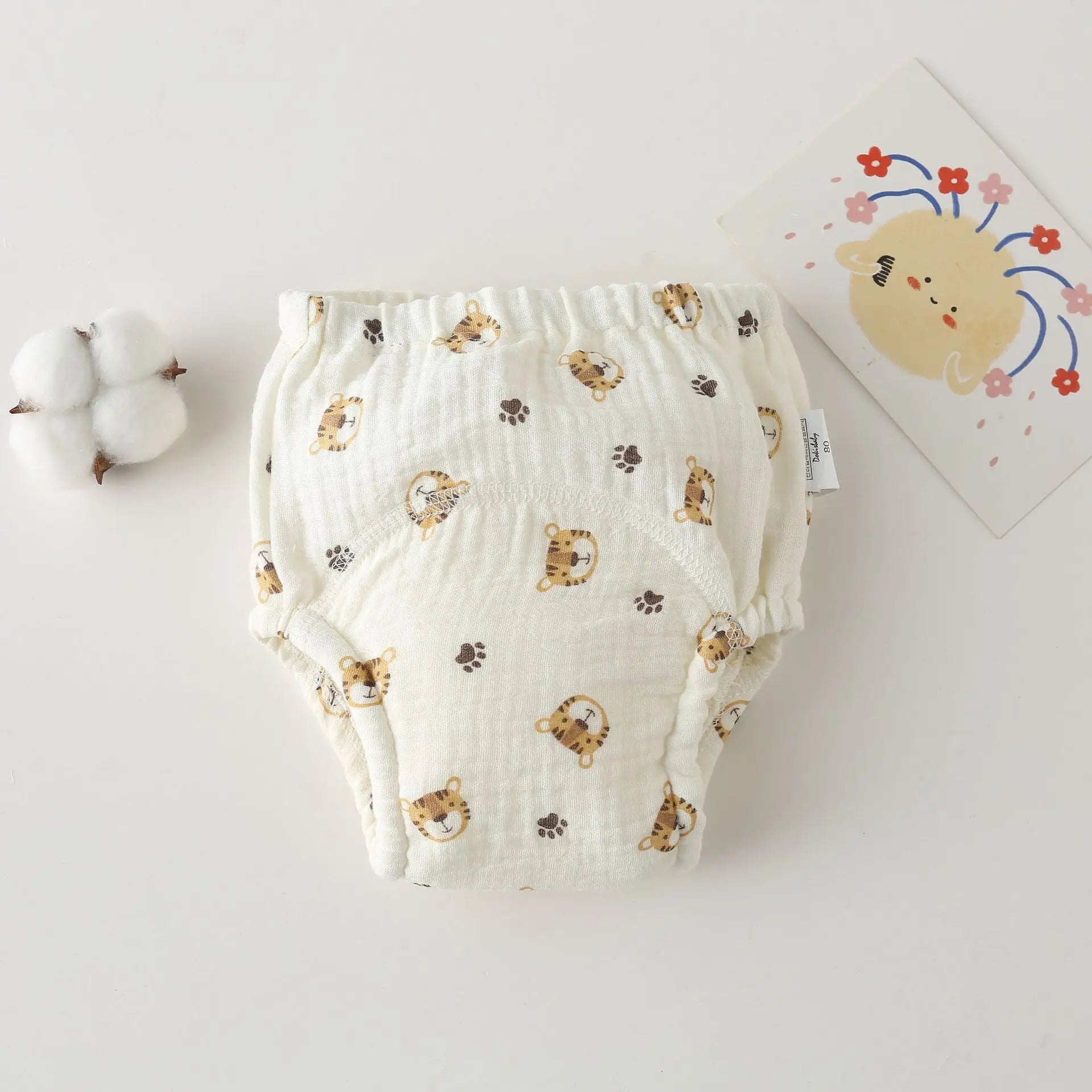 Korean Style Cotton Baby Waterproof Training Pants New Baby Diaper Infant Washable Shorts Nappy Panties Nappy Changing Underwear