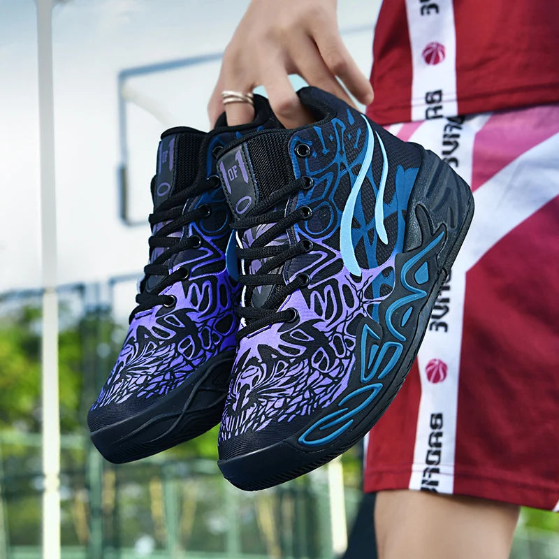 Basketball Shoes Men Field Training High-top Comfortable Non-slip Sports Footwear Luxury Lace-up Flat Sneakers for Men