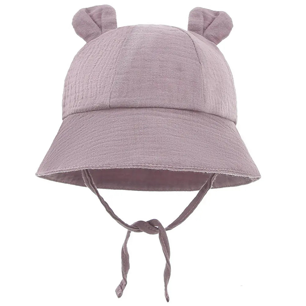 Soft Cotton Baby Sun Hat With Ears Cute Bunny Newborn Boys Girls Bucket Hat Summer Kids Toddler Panama Cap 0 to 12 Months