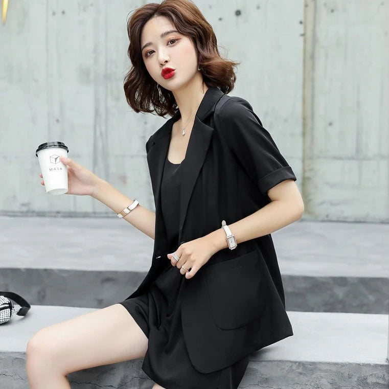 Set of Two Fashion Pieces for Women New In 2 Piece Outfits 2025 Summer Shorts Blazer Suits Elegant Cheap Women's Matching Sets