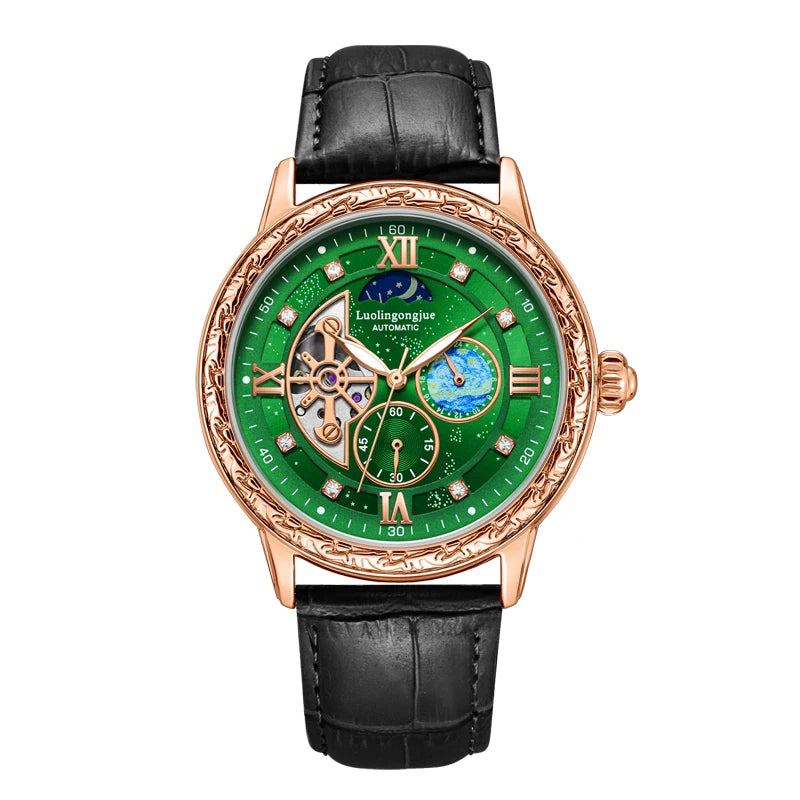 Luxurious Men's Business Automatic Mechanical Watch, with a Skeleton Design, Stylish, Casual, Simple, Versatile, and Multifunctional, a Handsome Watch for Men That Combines Luxury and Fashion, Perfect as a Gift during Holiday