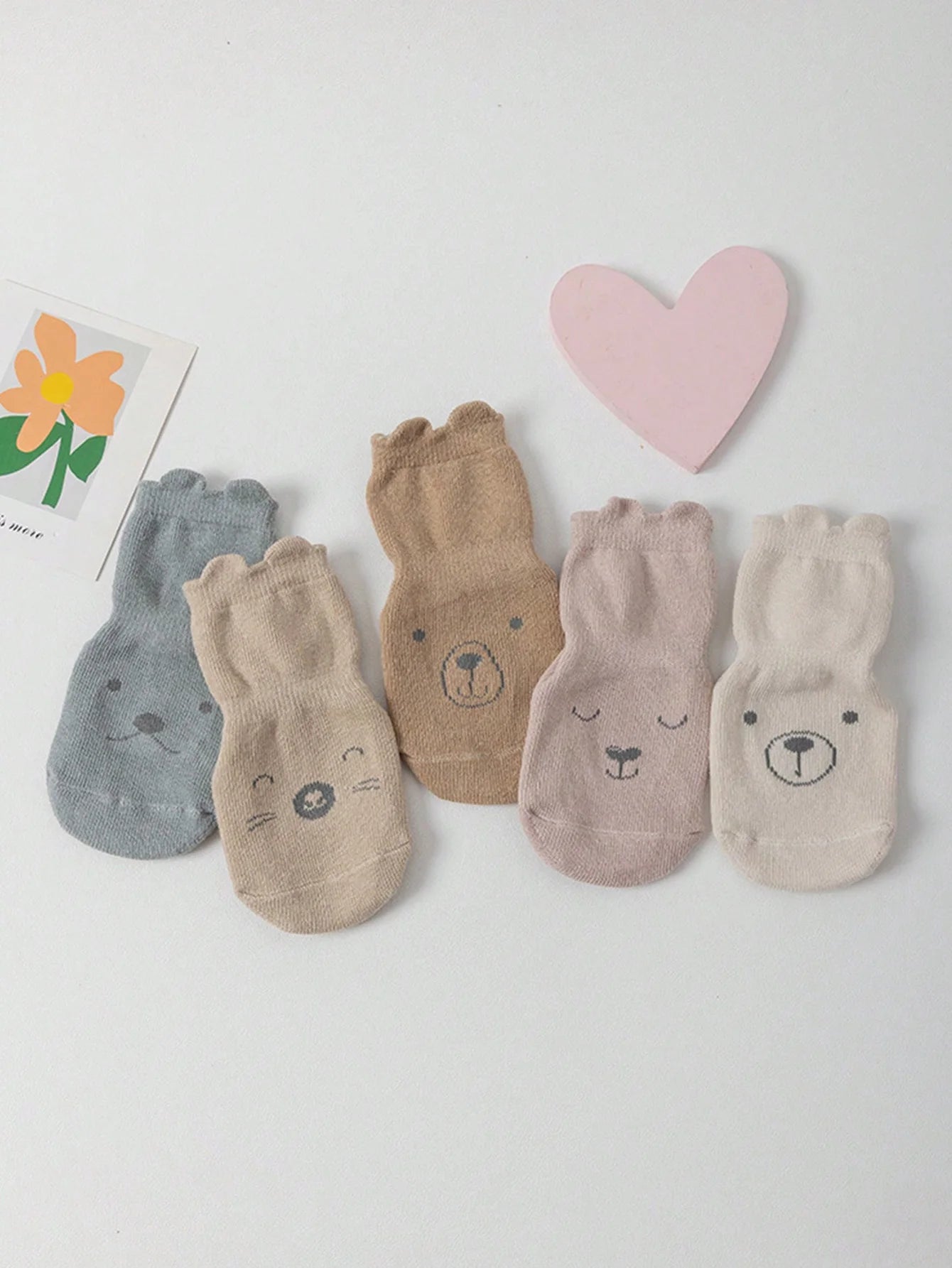 5 Pairs of Baby Floor Socks for All Seasons Kidsren's Non-Slip Baby Toddler Socks Soft Bottom Indoor Cute Boys and Girls Socks