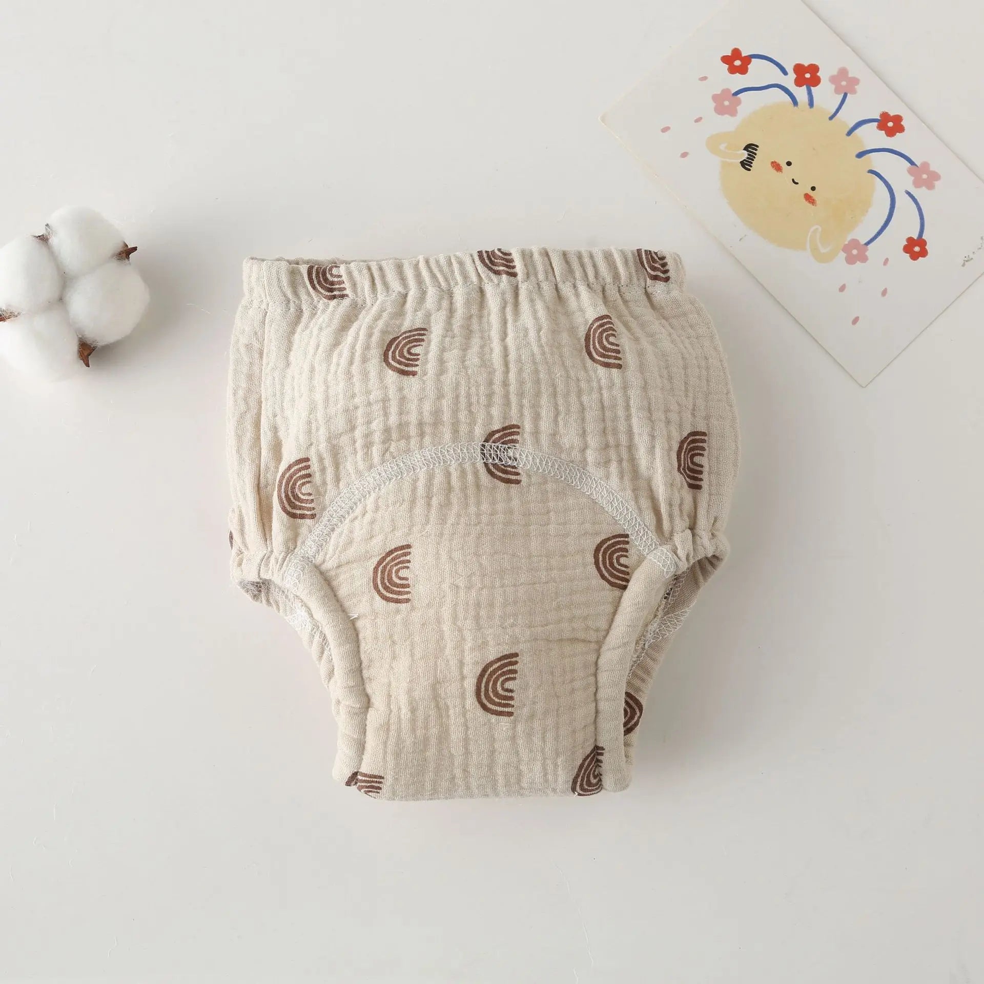Korean Style Cotton Baby Waterproof Training Pants New Baby Diaper Infant Washable Shorts Nappy Panties Nappy Changing Underwear