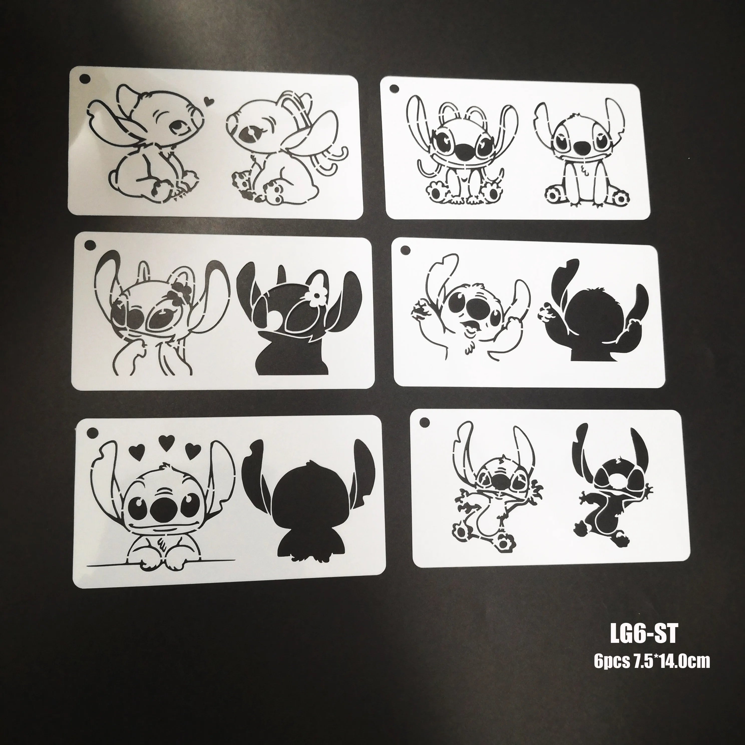 Stitch Stencils Face Painting DIY Makeup Template Cartoon Template Audlts Kids Face Body Paint Makeup Tools