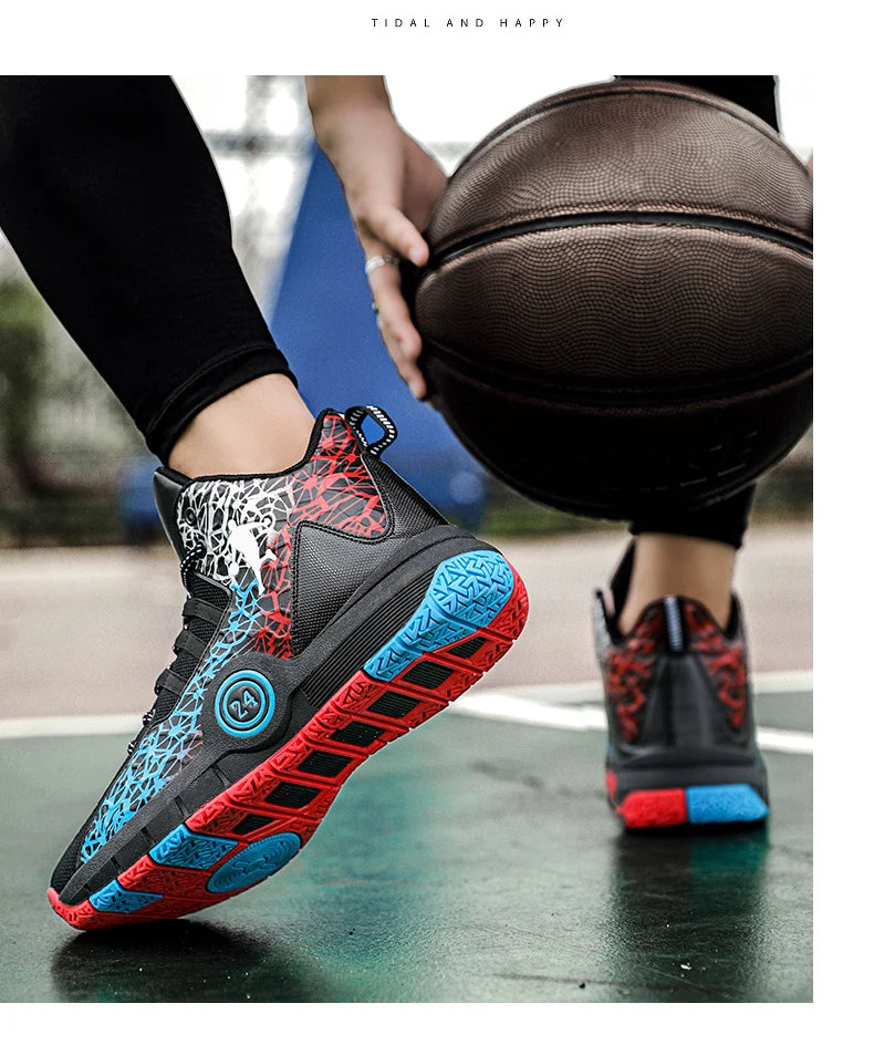 Basketball Shoes Men Field Training Non-slip High-top Luxyry Design Mesh Breathable Sneakers Pro Original Kids Basketball Boots