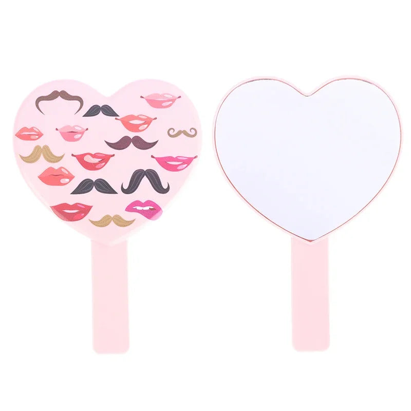 1 Pcs High Definition Handheld Heart-shaped Eyelash Mirror Eyelash Inspection Mirror Makeup Gadgets Vanity Mirror Girl Gifts