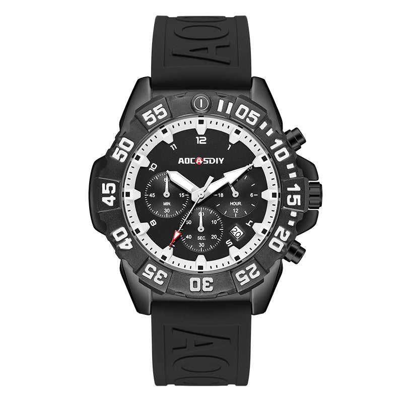 Luxury Men Clock Sport Watch For Men High Quality Waterproof Wrist Watches Chronograph Calendar Luminous Wristwatch reloj hombre