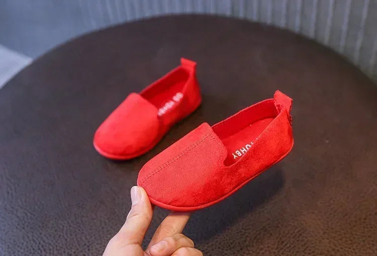 Children's Flat Shoes New Candy Color Simple Casual Shoes Loafers Slip-on Flats Lightweight Boys Girls Leather Shoes Moccasins