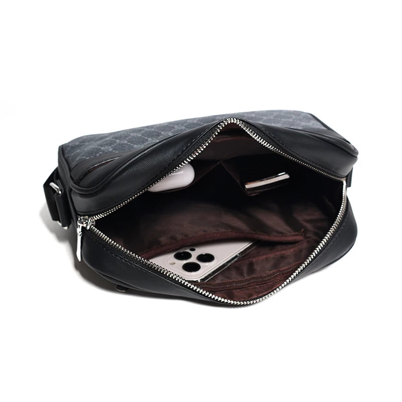 Designer Leather Crossbody Bag for Men Bags New Luxury Brand Casual Man Messenger Bag Fashion Male Bag Sling Pack Shoulder Bags