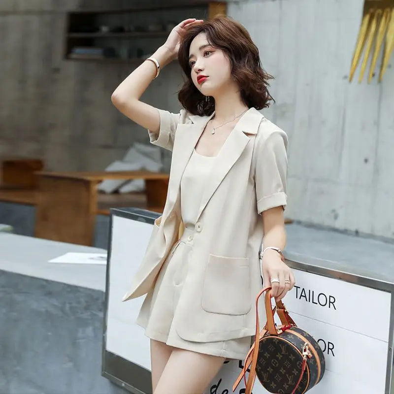 Set of Two Fashion Pieces for Women New In 2 Piece Outfits 2025 Summer Shorts Blazer Suits Elegant Cheap Women's Matching Sets