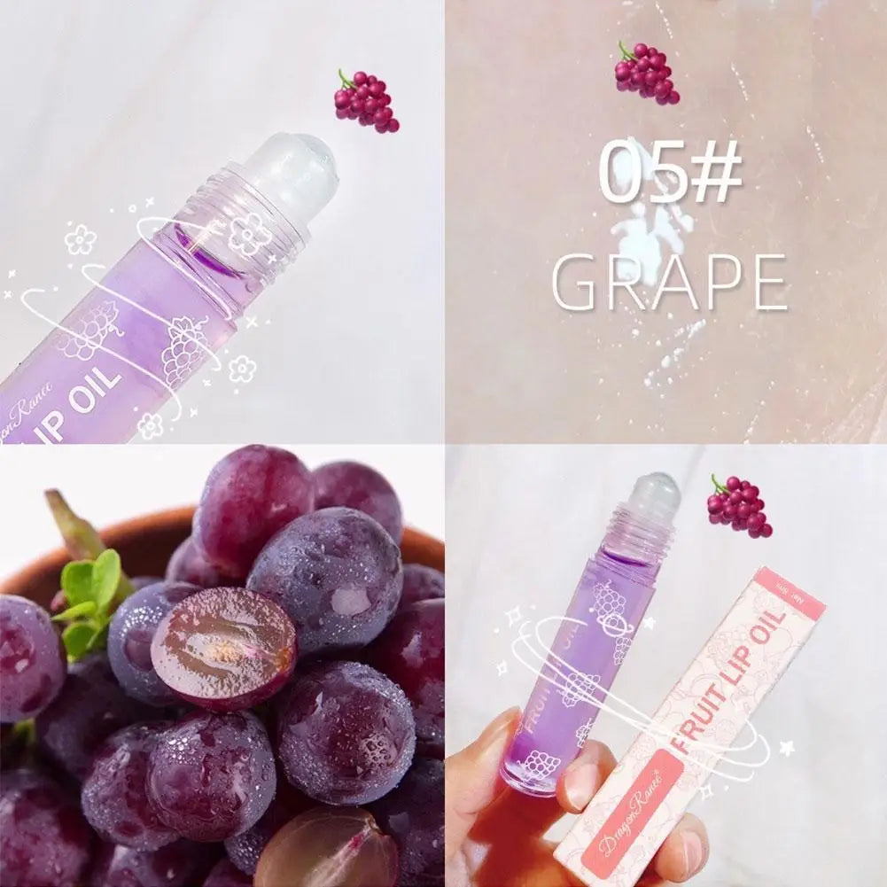 6 Colors Roll-on Fruit Essence Lip Balm Lip Oil Lip Moisturizing Mirror Primer Lip Lipstick Transparent Lip Oil Mirror Randomly