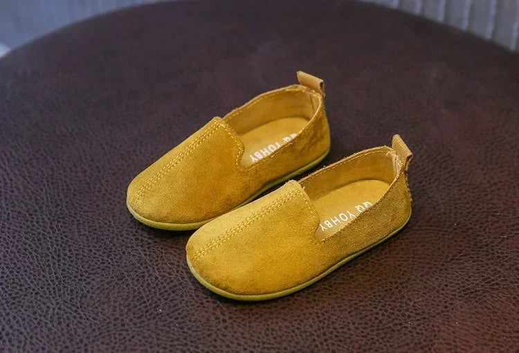 Children's Flat Shoes New Candy Color Simple Casual Shoes Loafers Slip-on Flats Lightweight Boys Girls Leather Shoes Moccasins