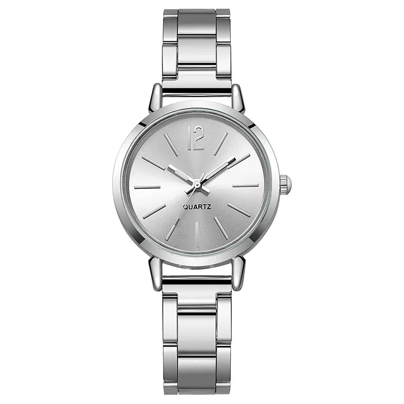 Luxury Watch for Women Simple Round Dial Stainless Fashion Gold Bracelet Quartz Wristwatch Students Ladies Watches Reloj Mujer