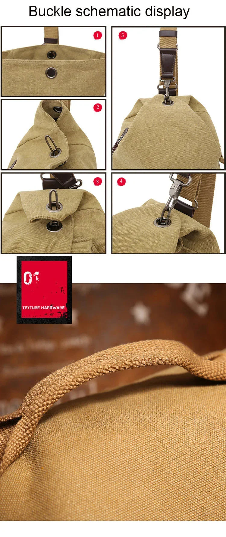 Men's Canvas Handbag Casual Bag Portable Travel Sports gym Shoulder Bag Leisure Backpack Multifunctional Small Bags
