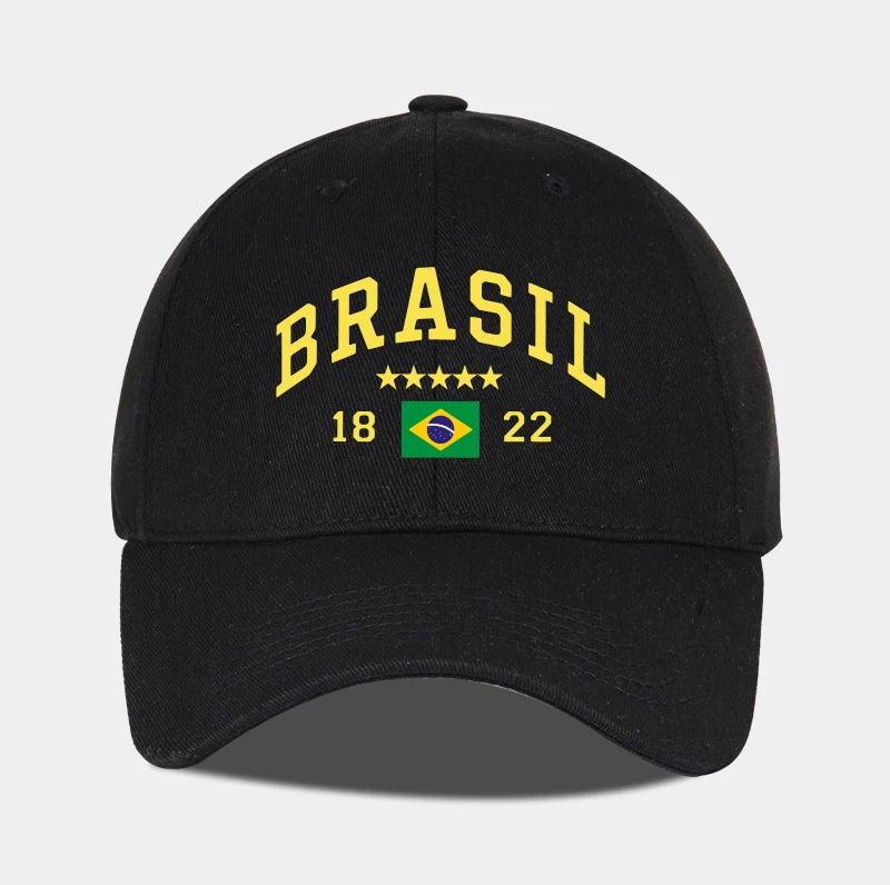 Brazil Flag Five-Star Soft-Top Baseball Cap Stylish Athletic Look Perfect for Daily Match Viewing and Outdoor Sports Great Gift
