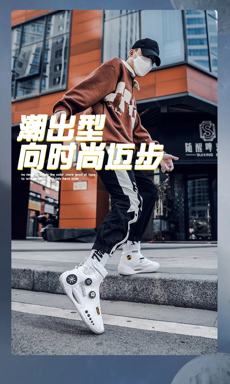 Men's Basketball Shoes Breathable Cushioning Non-Slip Wearable Runing Shoes Gym Training Athletic Basketball Sneakers for Women