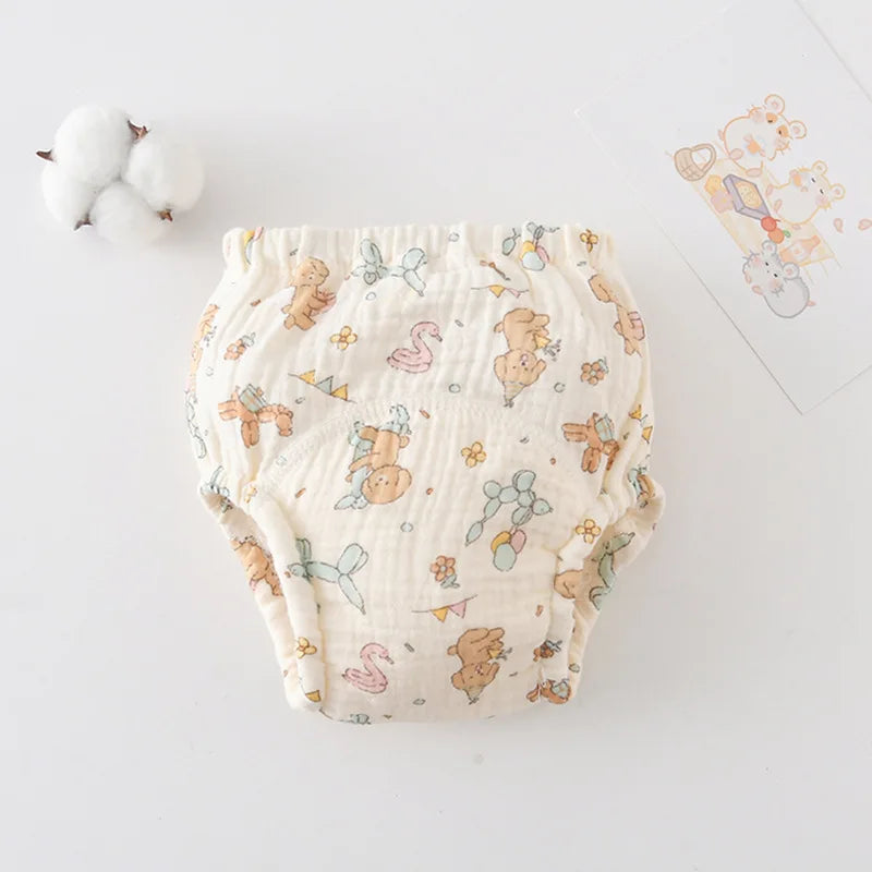 Korean Style Cotton Baby Waterproof Training Pants New Baby Diaper Infant Washable Shorts Nappy Panties Nappy Changing Underwear
