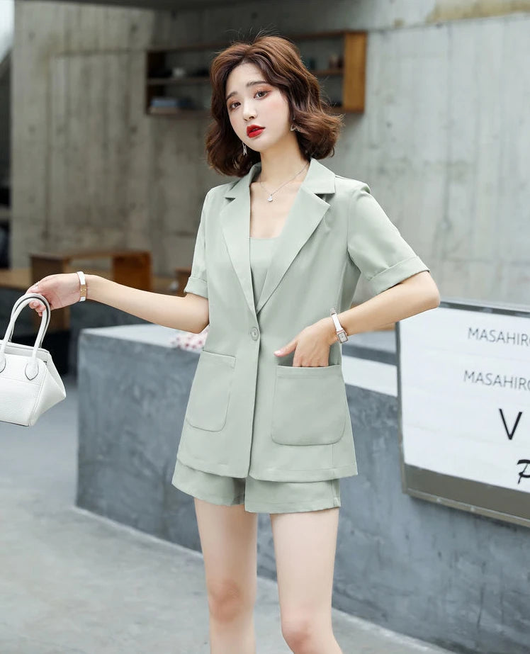 Set of Two Fashion Pieces for Women New In 2 Piece Outfits 2025 Summer Shorts Blazer Suits Elegant Cheap Women's Matching Sets