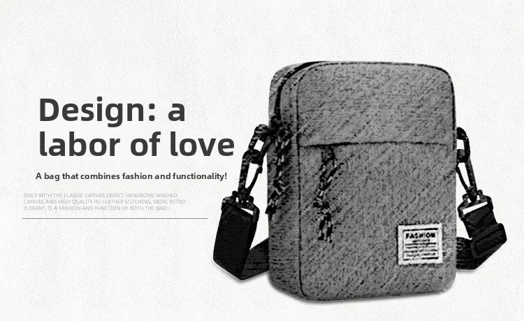 Men's bag, available in single shoulder or cross-body design, suitable for daily use during school. Made of nylon material.
