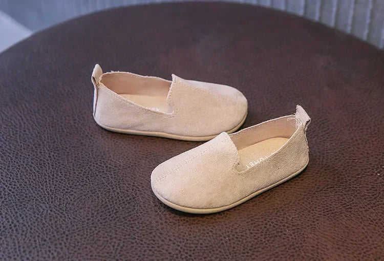 Children's Flat Shoes New Candy Color Simple Casual Shoes Loafers Slip-on Flats Lightweight Boys Girls Leather Shoes Moccasins