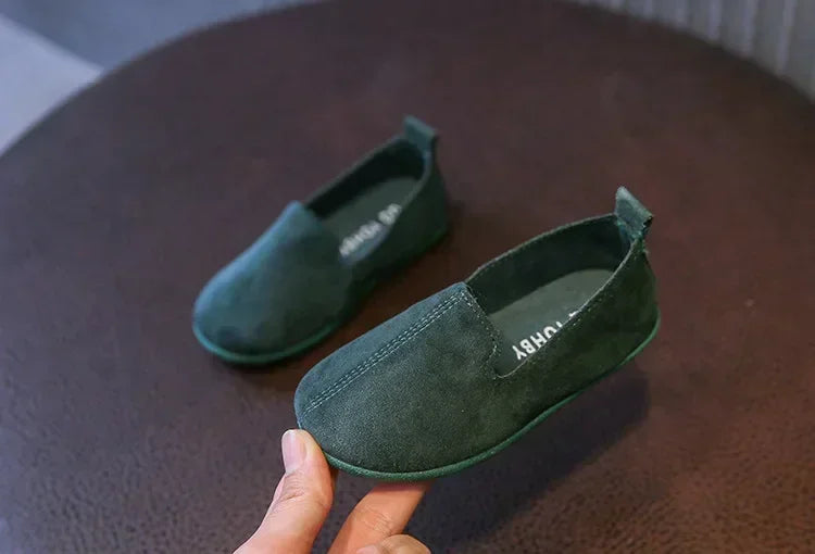 Children's Flat Shoes New Candy Color Simple Casual Shoes Loafers Slip-on Flats Lightweight Boys Girls Leather Shoes Moccasins