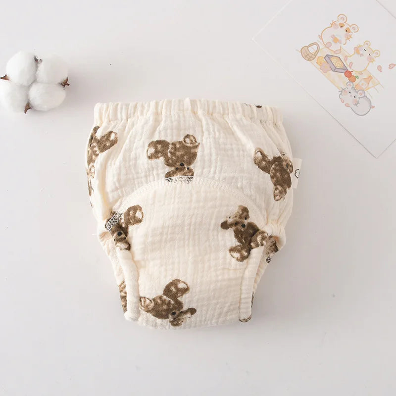 Korean Style Cotton Baby Waterproof Training Pants New Baby Diaper Infant Washable Shorts Nappy Panties Nappy Changing Underwear