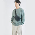 Brand Men Shoulder Bag Pu Leather Korean Messenger Bags for Man New Small Male Crossbody Chest Phone Bag Designer Handbags Black