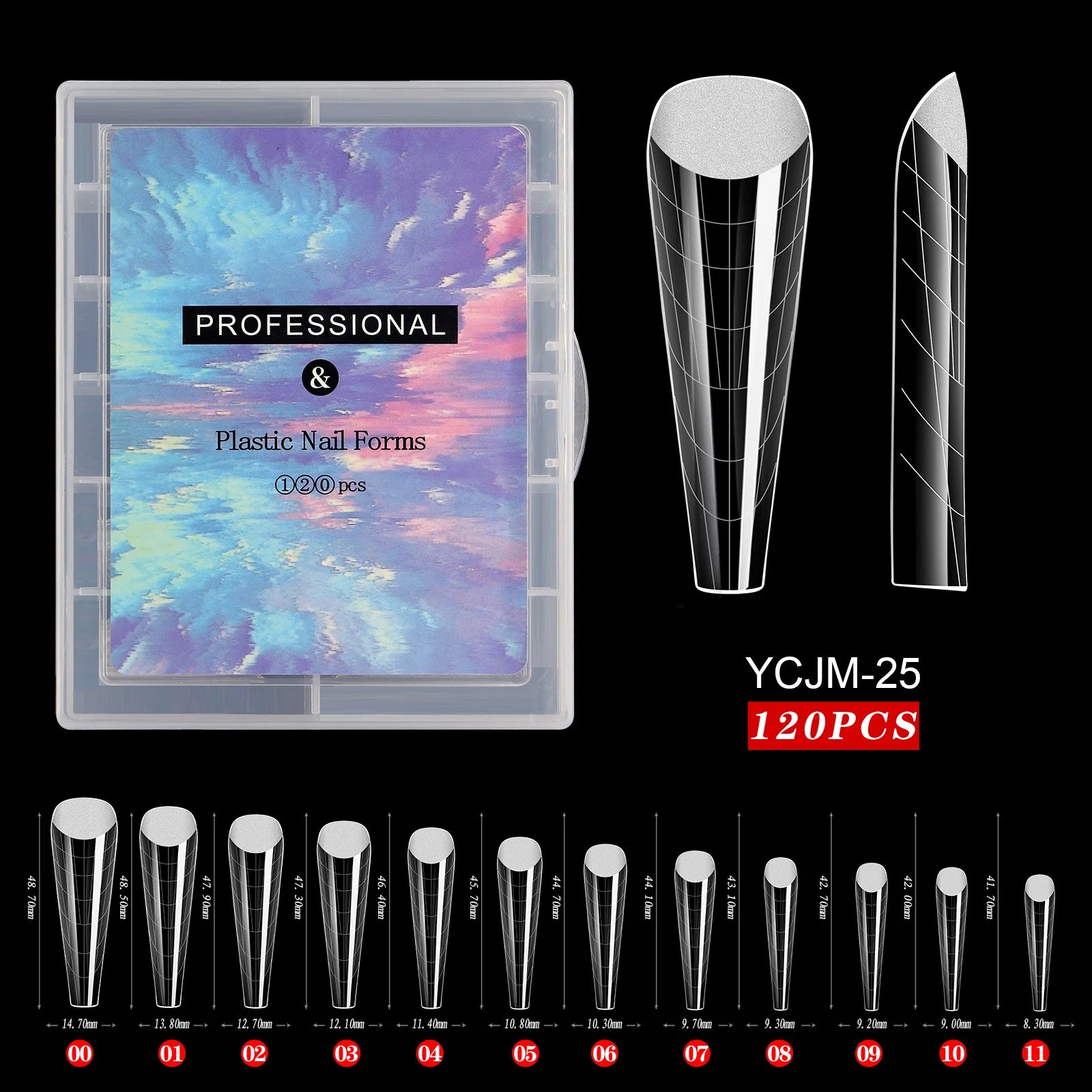 120 Pcs/Set Clear Dual Forms False Nails Full Cover Quick Building Gel Mold Tips Nail Extension Molds Upper Forms For Nails Tips