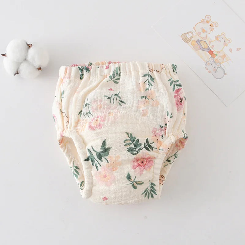 Korean Style Cotton Baby Waterproof Training Pants New Baby Diaper Infant Washable Shorts Nappy Panties Nappy Changing Underwear