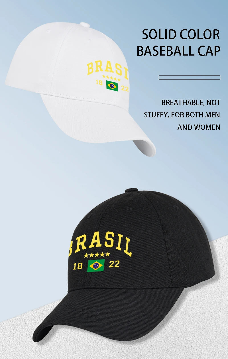 Brazil Flag Five-Star Soft-Top Baseball Cap Stylish Athletic Look Perfect for Daily Match Viewing and Outdoor Sports Great Gift