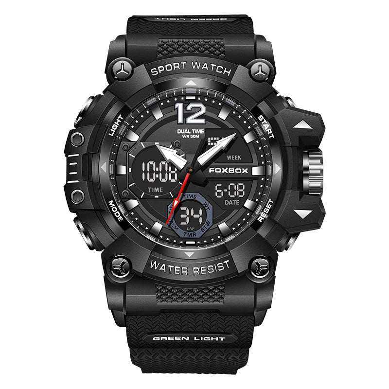 LIGE Fashion Sport Watches Men Shock Resistant 50M Waterproof Wristwatch LED Alarm Multi-function Watch Clock Military Men Watch