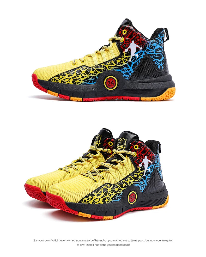 Basketball Shoes Men Field Training Non-slip High-top Luxyry Design Mesh Breathable Sneakers Pro Original Kids Basketball Boots