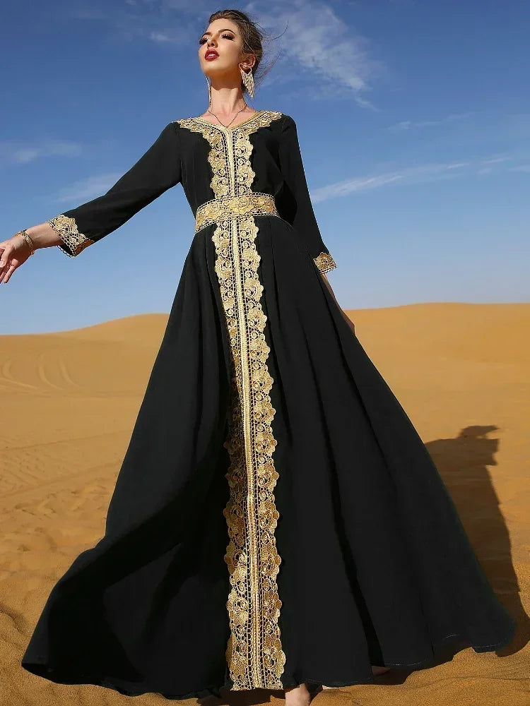 Eid Party Dress For Women Lace Dubai Arab Ramadan Abayas Caftan Kaftan Vestido Eid Muslim Woman Abaya Party Long Dresses 2026