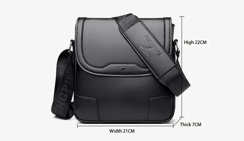 Luxury Brand Leather Messenger Bag Man Handbag Crossbody Side Bag For Men Business Office Work Bag Male Small Shoulder Bag