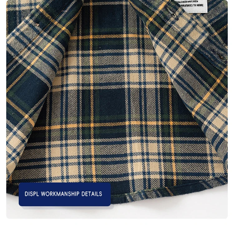 New Children's Clothes 2025 Kids Shirts With Collar Boys' Cotton Long Sleeved Baby Clothing Casual Top Plaid Blouse for Boy 2-7Y