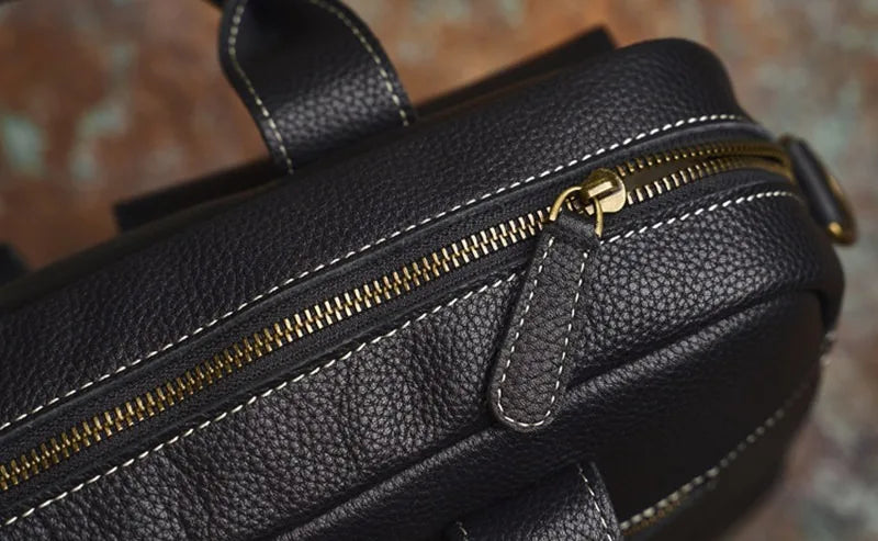 Men's Handbag for Men Genuine Leather Top Grain Leather Large Capacity Laptop Bag Business Document Briefcase Luxury Purse