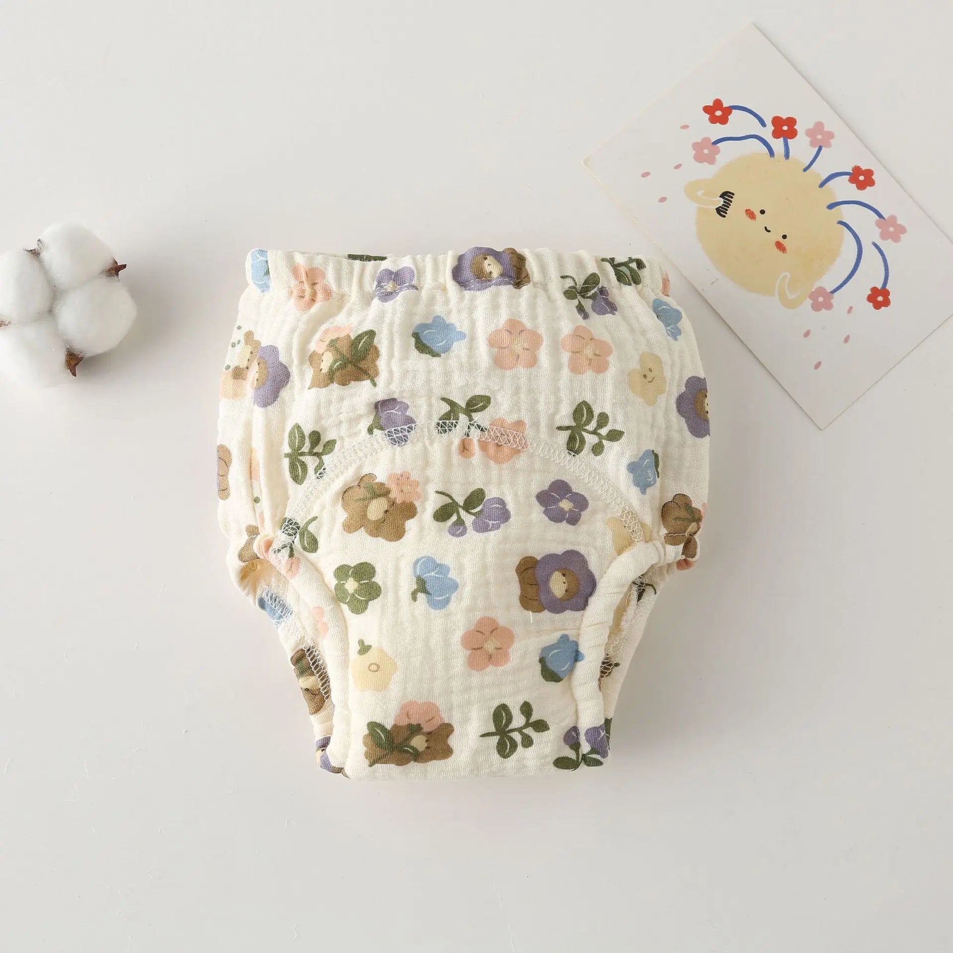 Korean Style Cotton Baby Waterproof Training Pants New Baby Diaper Infant Washable Shorts Nappy Panties Nappy Changing Underwear
