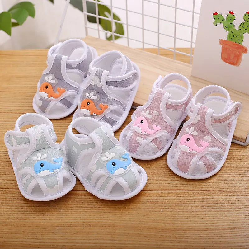 Summer Toddler Infant Kids Baby Cute Casual Princess Sandals Lovely Cartoon Soft Crib Shoes Boy Girls First Walkers Floor Shoe