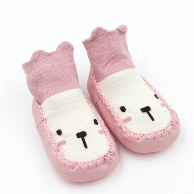 Toddler Winter Indoor Sock Shoes with Rubber Soles